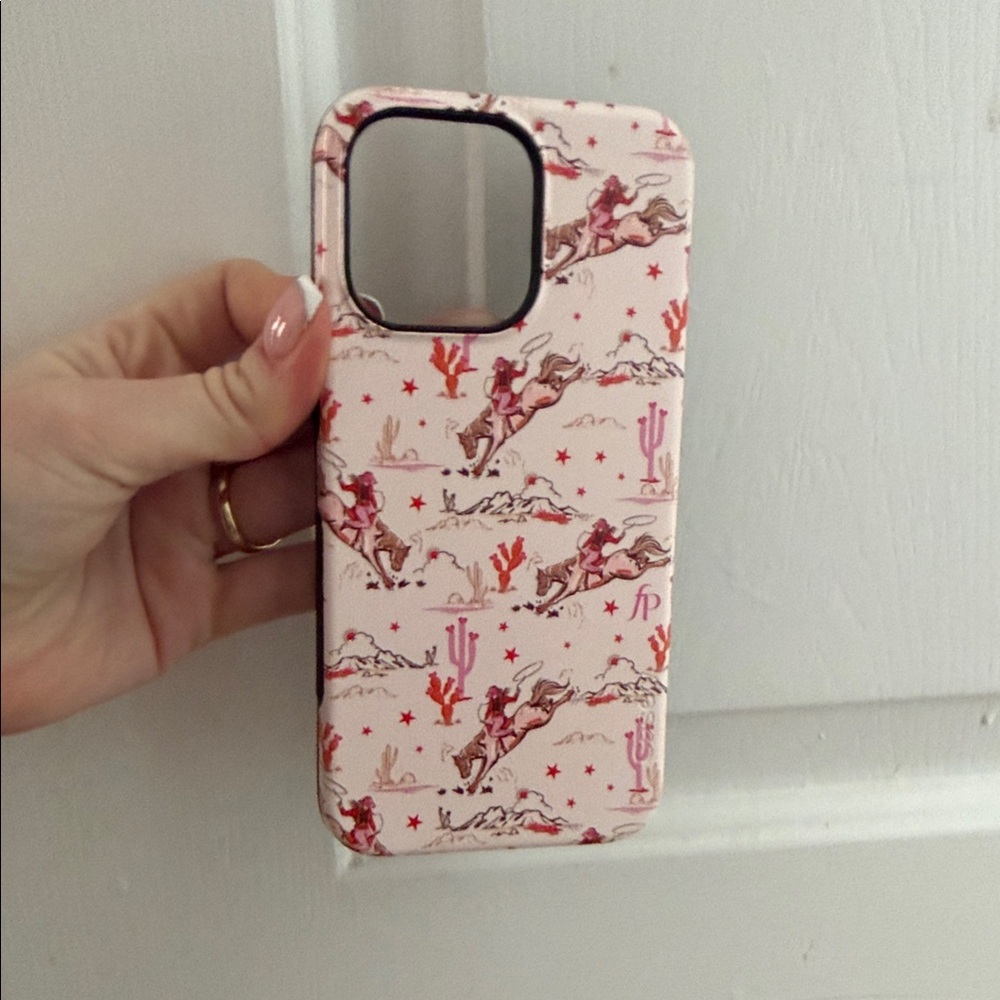iPhone 15 pro max Casely Cowgirl Canyon Pink Patterned Phone Case